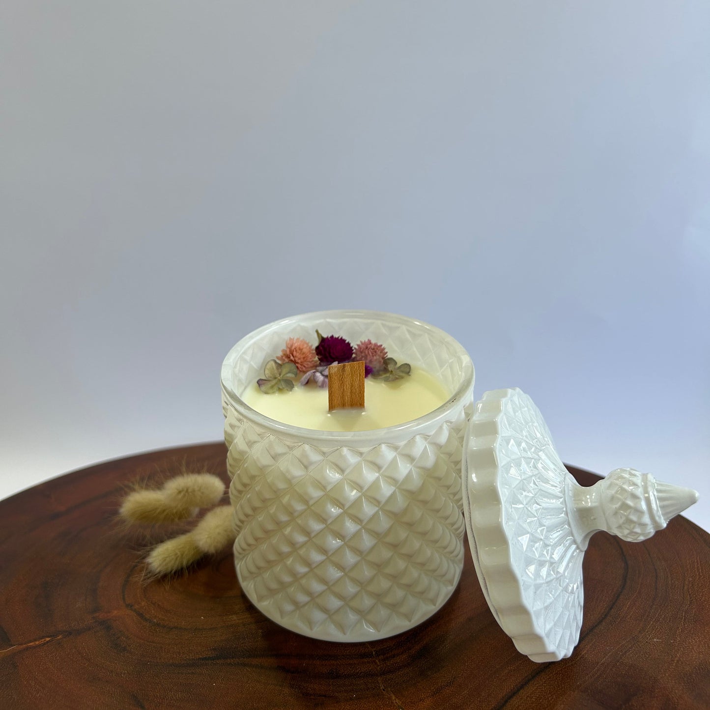 Vintage Geo Jar - White