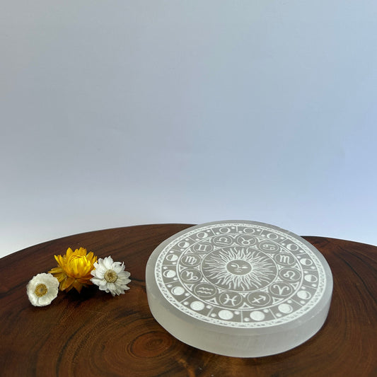 Selenite Disc - Astrology & Moon Phases