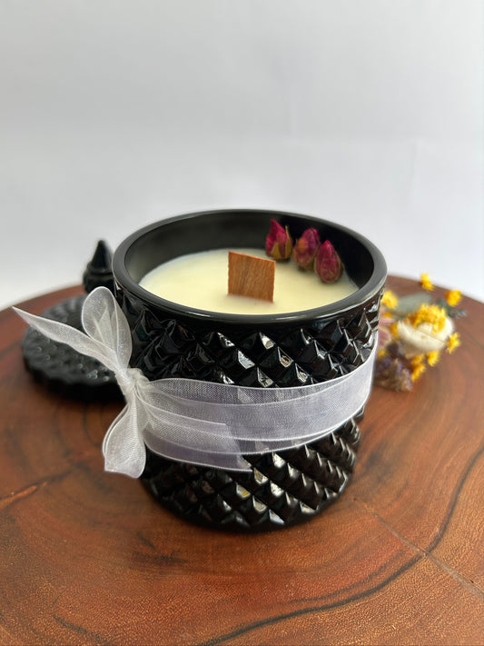 Vintage Geo Jar - Black Gloss